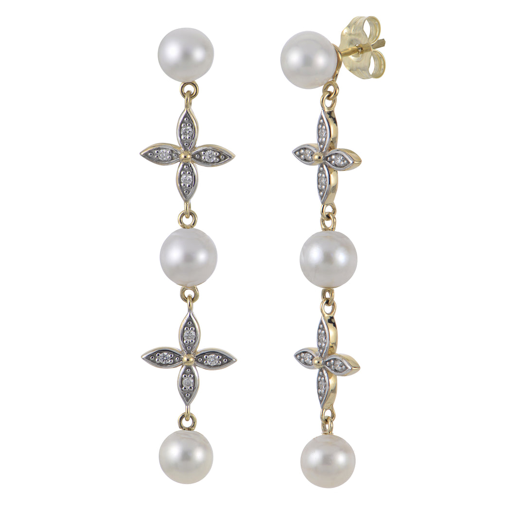 14KT Yellow Gold Freshwater Pearl Earring