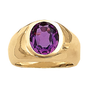 Mens Oval Diamond Fashion Ring