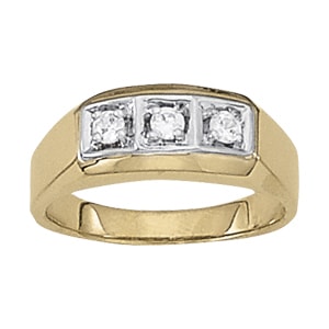 14K White Gold 1/3 ct tw Three Stone Diamond Ring