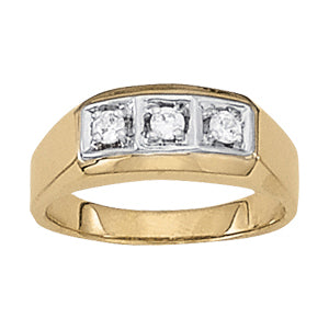 Platinum 1/3 CT Three-Stone Mens Diamond Ring