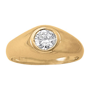 Platinum 1 CT Round Diamond Mens Solitaire Ring