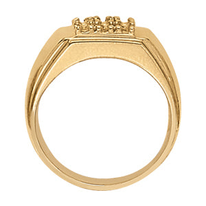 18K White Gold Round Diamond Mens Ring