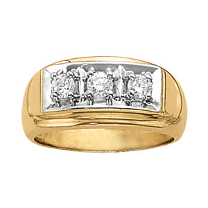 14K White Gold 1ctw Round Diamond Three-Stone Ring