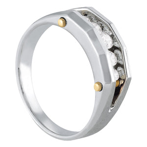 White Gold 1.38 CT Diamond Mens Channel Ring