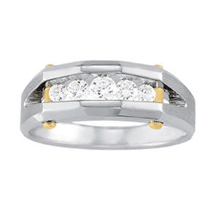 14K White Gold 1.3 CT Diamond Mens Ring