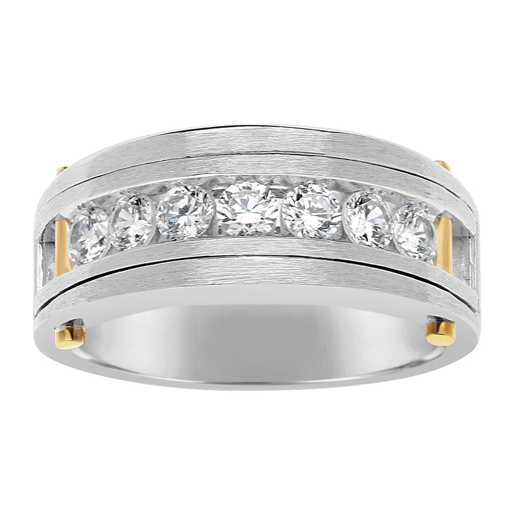 14K White Gold Diamond Channel Ring