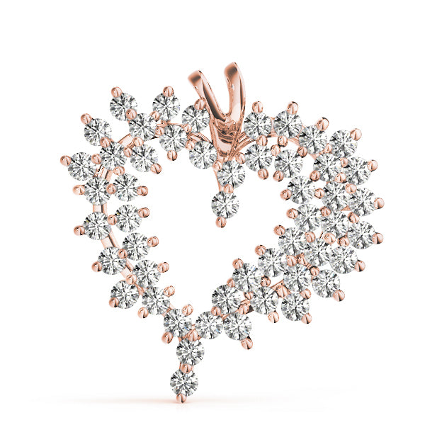 18K Rose Gold Multi-Diamond Fashion Pendant Necklace