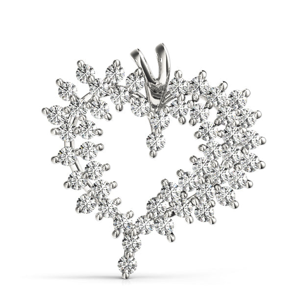 18K White Gold 2ctw Round Diamond Fashion Pendant