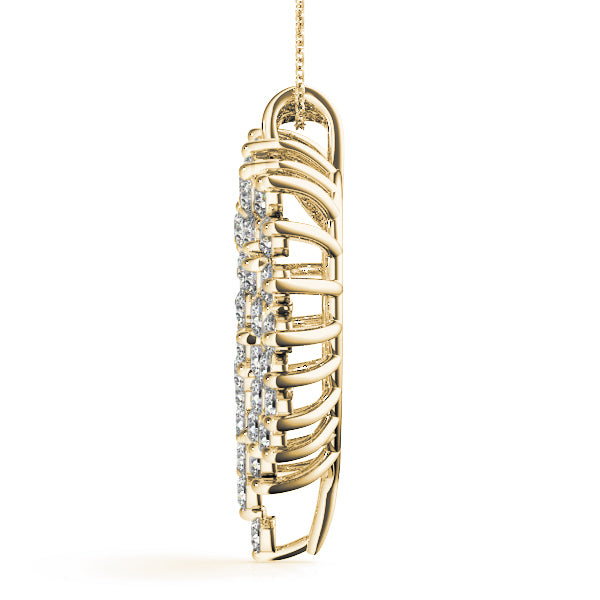 18K Yellow Gold Round Diamond Fashion Pendant