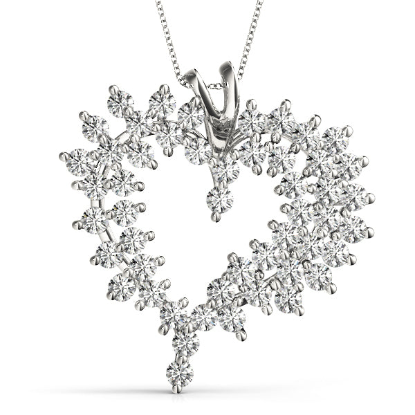 Platinum 2 CT Diamond Fashion Cluster Pendant