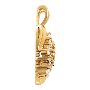 18K White Gold Multi-Diamond Fashion Pendant