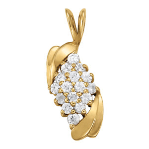 14K White Gold Diamond Fashion Pendant