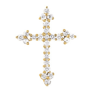 Platinum White Diamond Fashion Cross Pendant