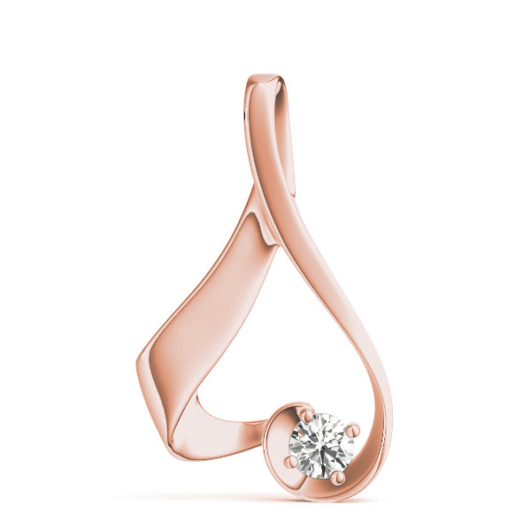 18K Rose Gold 0.8 CT Diamond Solitaire Pendant