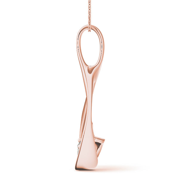 18K Rose Gold 0.8 CT Diamond Solitaire Pendant