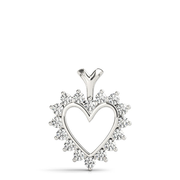 18K White Gold Round Diamond Fashion Pendant