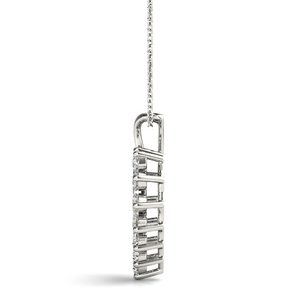 14K White Gold Multi-Diamond Fashion Pendant