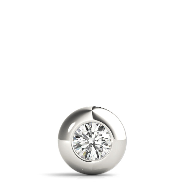 14K White Gold 1ct Round Diamond Pendant Necklace