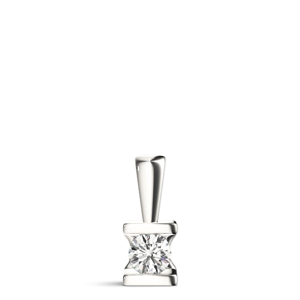 1ct Diamond 18K White Gold Solitaire Pendant Necklace