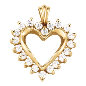 14K White Gold 1ctw Round Diamond Fashion Pendant