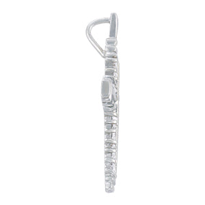 18K White Gold Diamond Cross Pendant