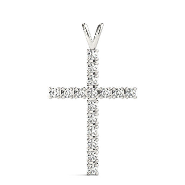 White Gold 1/2 CT Diamond Cross Pendant