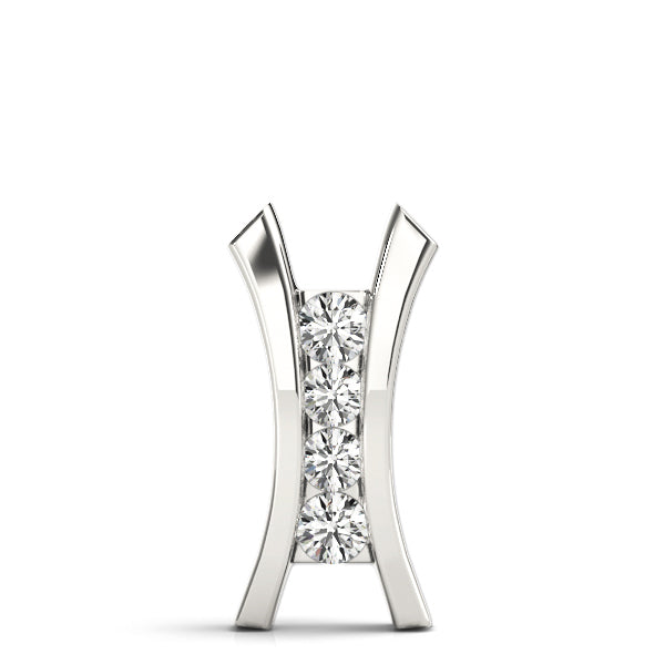 14K White Gold Diamond Cluster Fashion Pendant