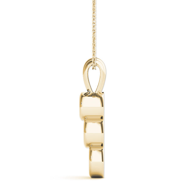 18K Yellow Gold 1/2 ct Diamond Three-Stone Pendant