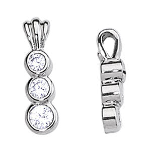 Platinum 0.35 CT Round Diamond Three-Stone Pendant
