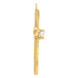 18K White Gold Diamond Cross Pendant