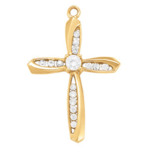 Platinum White Diamond Cross Pendant
