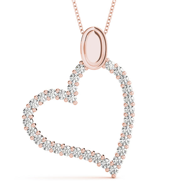 18K Rose Gold Diamond Fashion Pendant