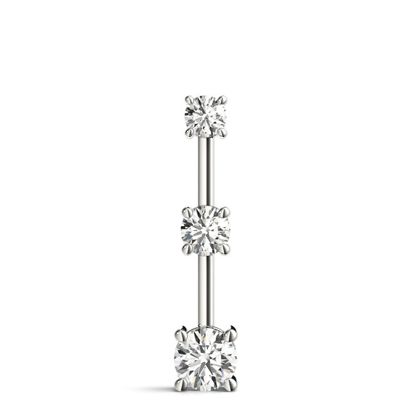 18K White Gold 1 CT Diamond Three-Stone Pendant