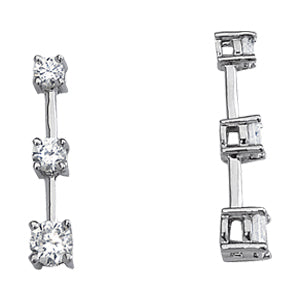 18K White Gold 1 CT Diamond Three-Stone Pendant
