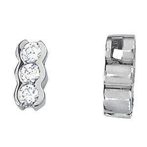 18K White Gold 1 CT Three Stone Diamond Pendant