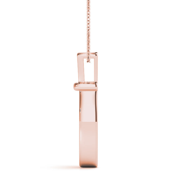 18K Rose Gold 3-Stone Diamond Pendant