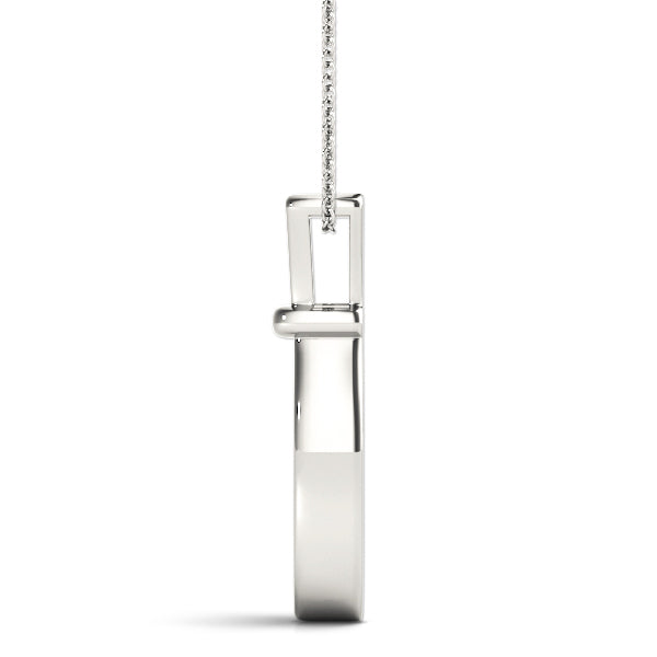 18K White Gold Three-Stone Diamond Pendant