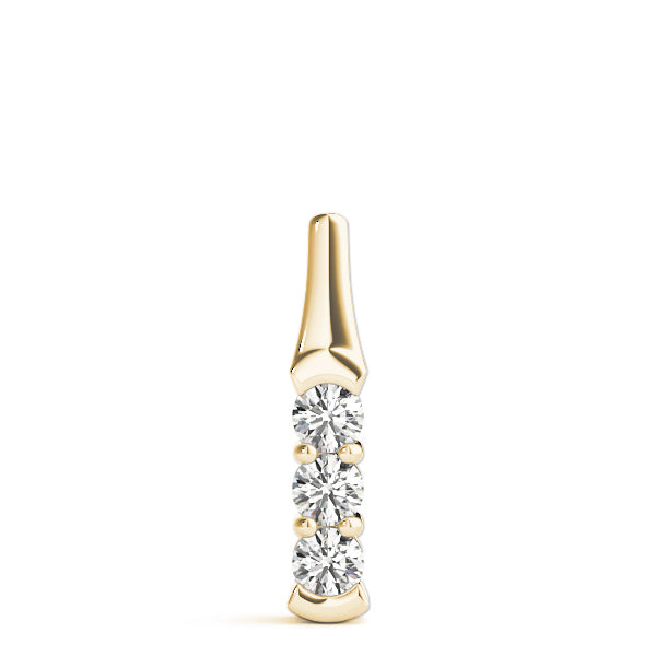 18K Yellow Gold 3-Stone Diamond Pendant