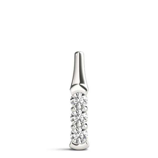 14K White Gold 3-Stone Diamond Pendant