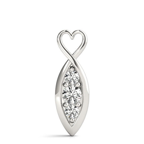 Platinum 1/2 CT Round Diamond Three-Stone Pendant