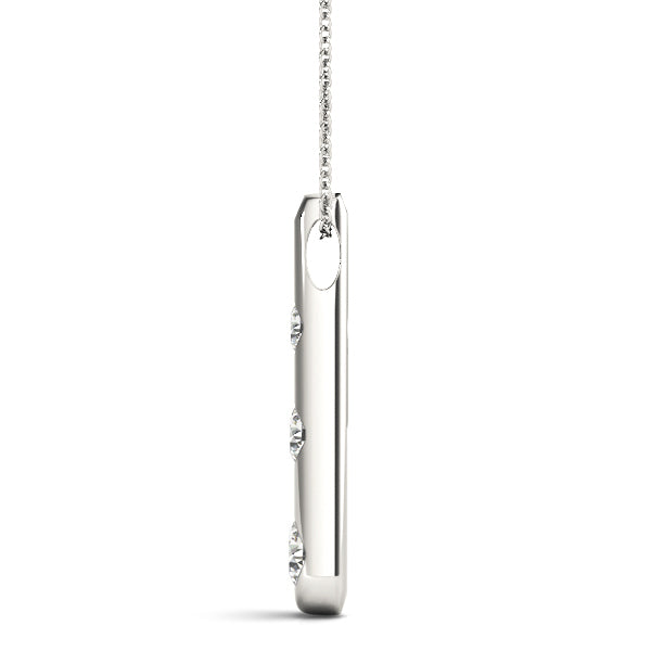 Platinum 0.35 CT Round Diamond Three-Stone Pendant