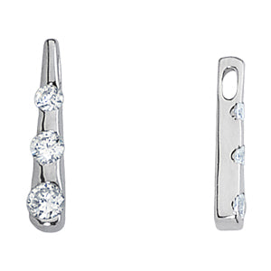 Platinum 0.35 CT Round Diamond Three-Stone Pendant