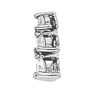 18K White Gold 1 ct Diamond Three-Stone Pendant Necklace