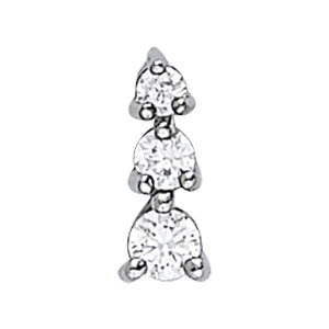 Platinum 1 CT Round Diamond Three Stone Pendant