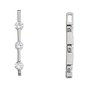 1 CT White Gold Round Diamond 3-Stone Pendant