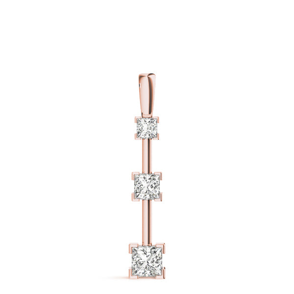 18K Rose Gold 1.33ctw Square Diamond Pendant