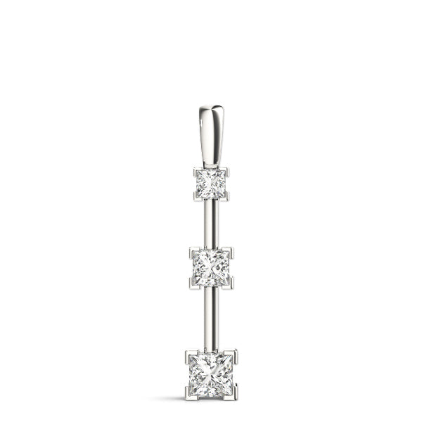 18K White Gold 1.33ctw Square Diamond Pendant