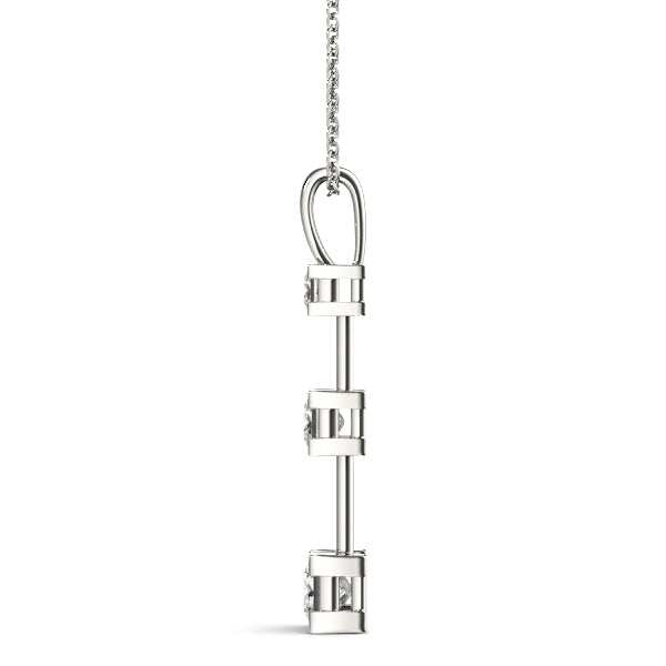 18K White Gold 1.33ctw Square Diamond Pendant