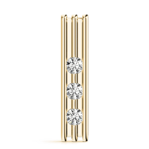14K Yellow Gold 1/2 ct Diamond 3-Stone Pendant