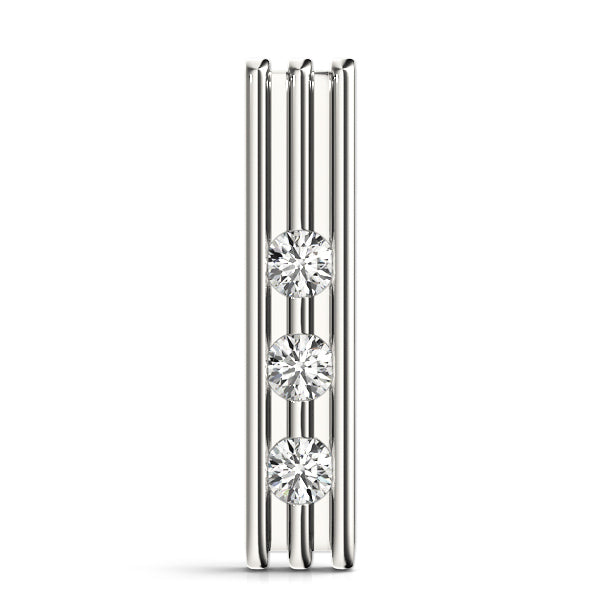 18K White Gold 3-Stone Diamond Pendant